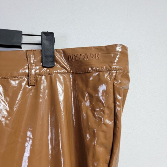 Adidas x Ivy Park Womens Wild Brown Latex Pants Size 4X Embroidered Logo Beyonce - Picture 4 of 16
